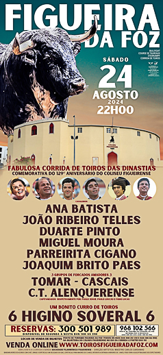 CORRIDA DE TOIROS A 24 DE AGOSTO NA FIGUEIRA DA FOZ